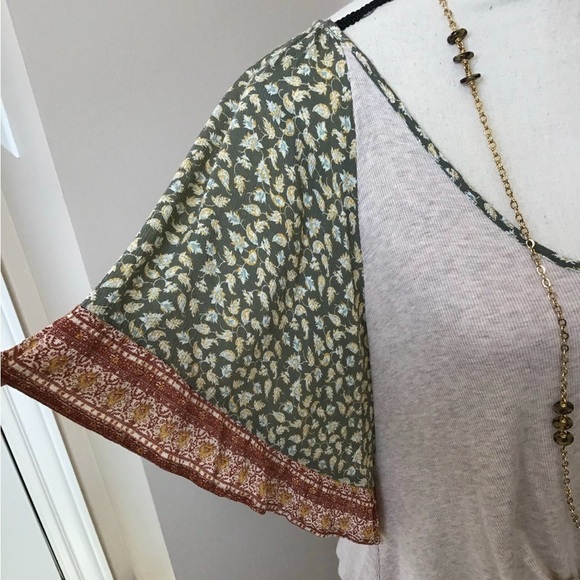 Altar’d State Boho Butterfly Sleeve Front Tie Top With Vintage Necklace - Picture 7 of 12